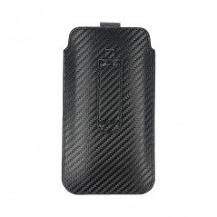 Apple iPhone 13 Pro Max Etui universel Pocket Carbon Modèle de carbone  Noir 