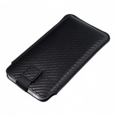 Apple iPhone 13 Pro Max Etui universel Pocket Carbon Modèle de carbone  Noir 