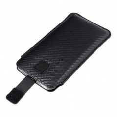Apple iPhone 13 Pro Max Etui universel Pocket Carbon Modèle de carbone  Noir 