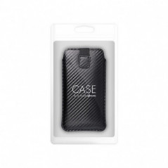 Apple iPhone 12 Pro Max Etui universel Pocket Carbon Modèle de carbone  Noir 