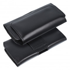 Apple iPhone 14 Pro Max Etui universel, Étuis horizontaux, Étui de ceinture ROYAL Crazy Horse Noir 