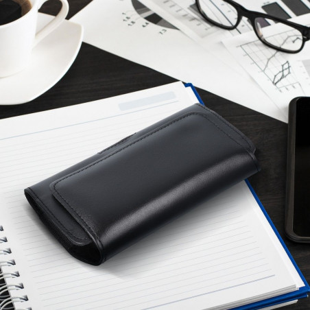 Apple iPhone 12 Pro Etui universel, Étuis horizontaux, Étui de ceinture ROYAL Crazy Horse Noir 