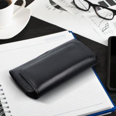 Apple iPhone 13 Etui universel, Étuis horizontaux, Étui de ceinture ROYAL Crazy Horse Noir 