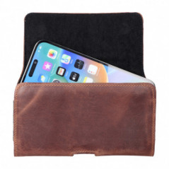 Apple iPhone 12 Pro Etui universel, Étuis horizontaux, Étui de ceinture ROYAL Crazy Horse Brun 