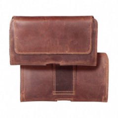Apple iPhone 13 Etui universel, Étuis horizontaux, Étui de ceinture ROYAL Crazy Horse Brun 