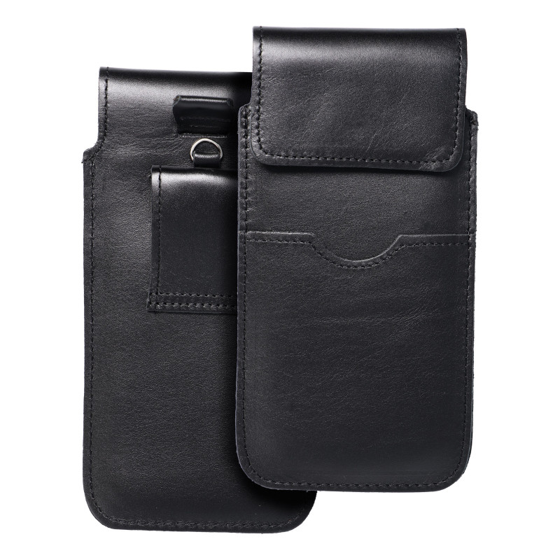 Samsung Galaxy A52 LTE Etui universel, Étui de ceinture ROYAL - Leather universal flap pocket Noir