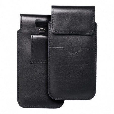 Samsung Galaxy A52 LTE Etui universel, Étui de ceinture ROYAL - Leather universal flap pocket Noir
