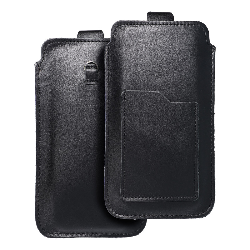 Samsung Galaxy A12 Etui universel, Étui de ceinture ROYAL - Leather universal flap pocket Noir