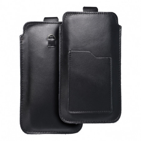Samsung Galaxy A12 Etui universel, Étui de ceinture ROYAL - Leather universal flap pocket Noir