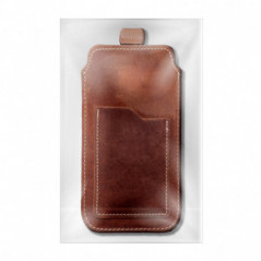 Apple iPhone 12 Etui universel, Étui de ceinture ROYAL - Leather universal flap pocket Brun