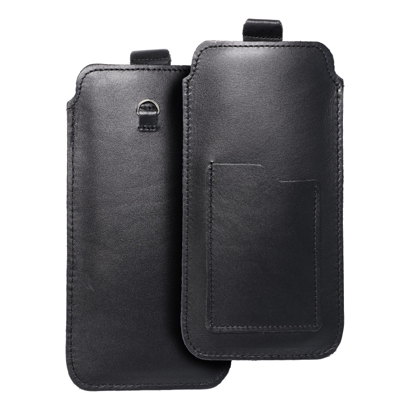 XIAOMI Redmi 12 Etui universel, Étui de ceinture ROYAL - Leather universal flap pocket Noir