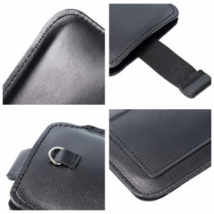 XIAOMI Redmi 12 Etui universel, Étui de ceinture ROYAL - Leather universal flap pocket Noir