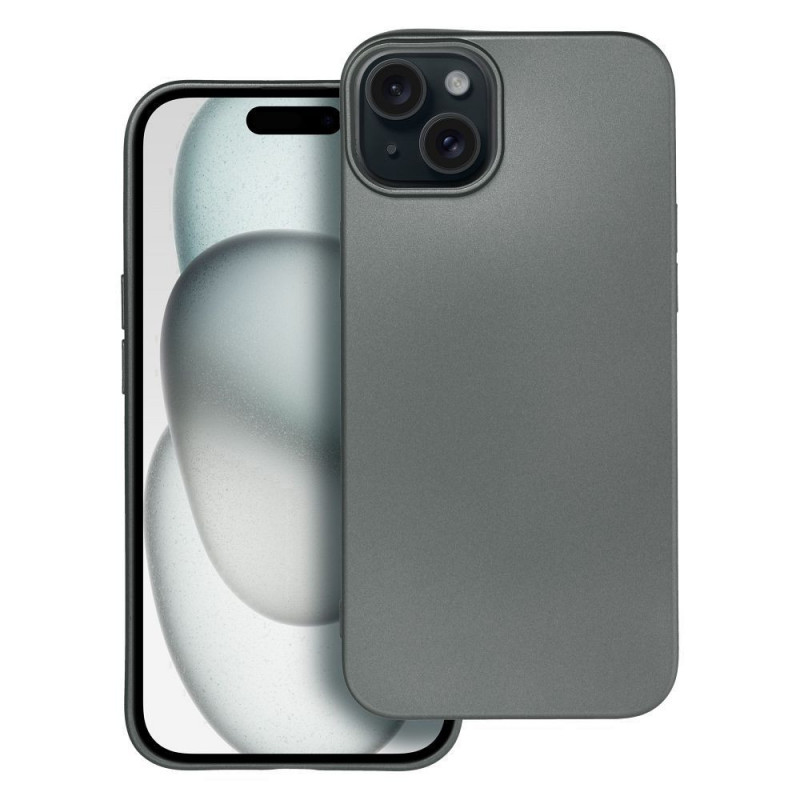 Apple iPhone 15 Plus Coque Metallic Gris