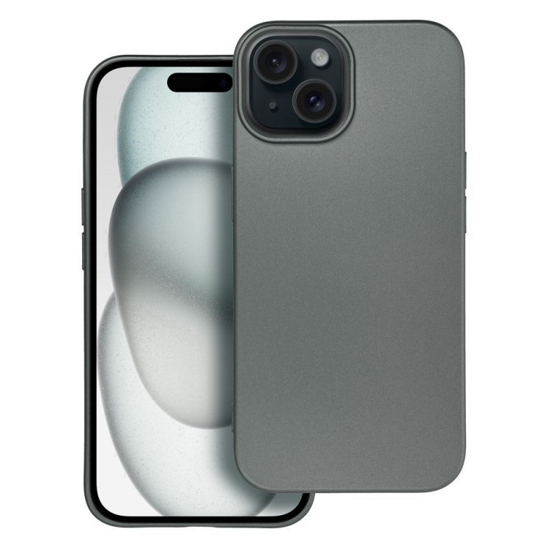 Apple iPhone 15 Coque Metallic Gris