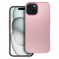 Apple iPhone 15 Coque Metallic Rose