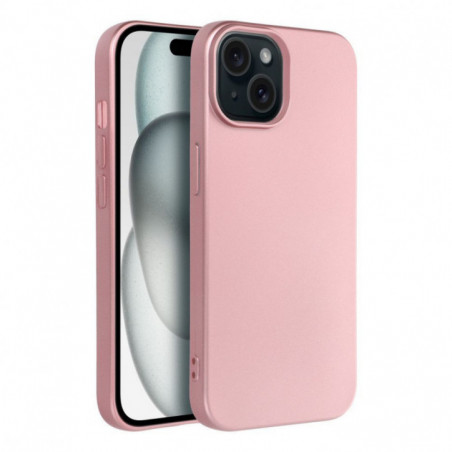 Apple iPhone 15 Coque Metallic Rose