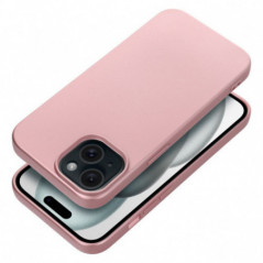 Apple iPhone 15 Coque Metallic Rose