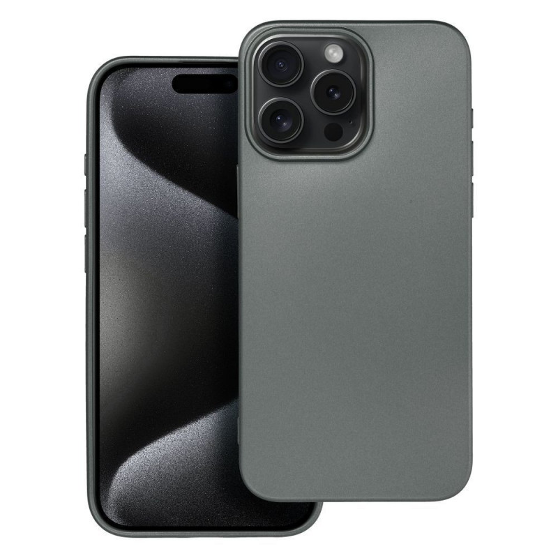 Apple iPhone 15 Pro Max Coque Metallic Gris