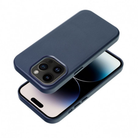 Apple iPhone 16 Plus Coque Leather Mag Cover Élégant  MagSAFE  Bleu indigo