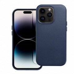 Apple iPhone 16 Pro Coque Leather Mag Cover Élégant  MagSAFE  Bleu indigo