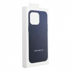 Apple iPhone 16 Pro Coque Leather Mag Cover Élégant  MagSAFE  Bleu indigo