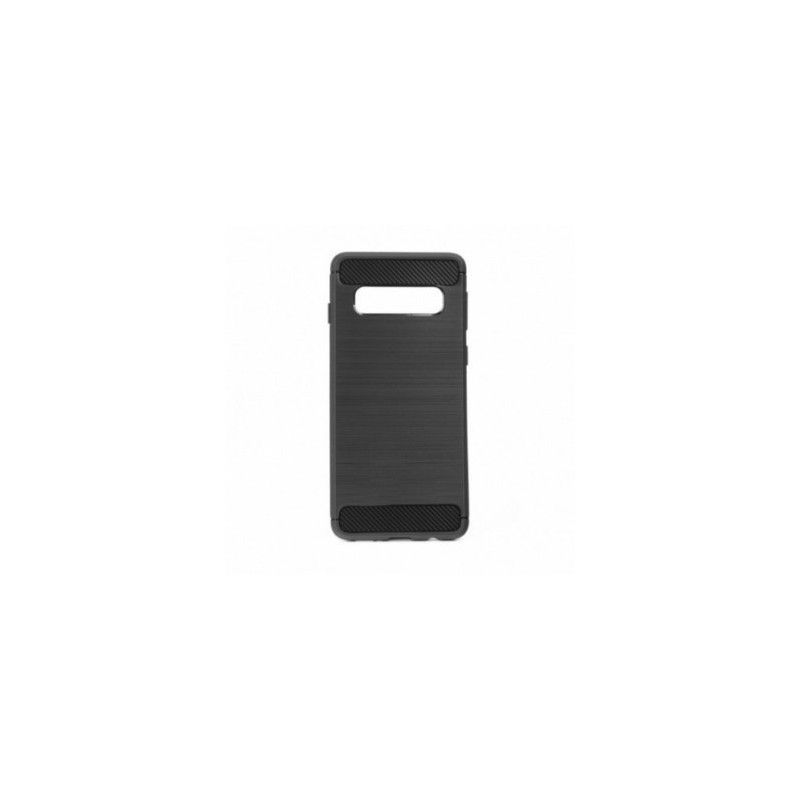 CARBON sur le Samsung Galaxy S10 FORCELL Couverture de silicone Noir
