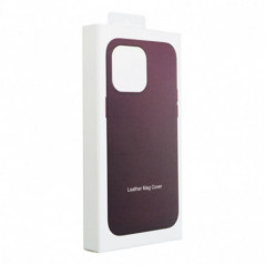 Apple iPhone 16 Pro Coque Leather Mag Cover Élégant  MagSAFE  Violet foncé