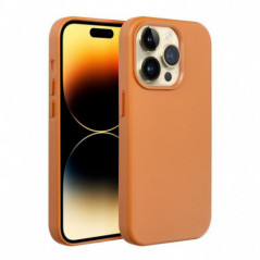 Apple iPhone 16 Coque Leather Mag Cover Élégant  MagSAFE  Orange