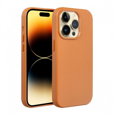Apple iPhone 16 Pro Max Coque Leather Mag Cover Élégant  MagSAFE  Orange
