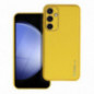 Samsung Galaxy S23 FE Coque Leather Jaune