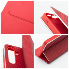 Samsung Galaxy Xcover7 Portefeuilles LUNA Book Carbon Fibre de carbone, Élégant  Rouge