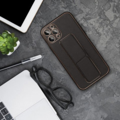 Samsung Galaxy S24 FE Coque LEATHER Case Kickstand Noir