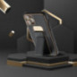 Samsung Galaxy S24 FE Coque LEATHER Case Kickstand Noir