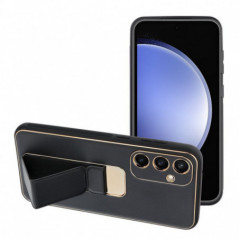 Samsung Galaxy S24 FE Coque LEATHER Case Kickstand Noir