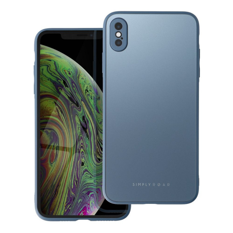 Apple iPhone XS Max Coque Roar Matte Glass Élégant  Bleu