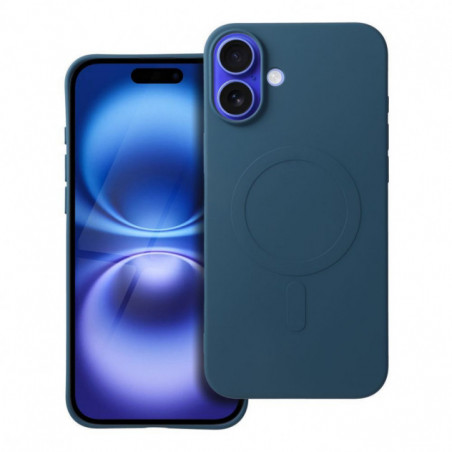 Apple iPhone 16 Plus Coque Silicone Mag Cover MagSAFE  Bleu