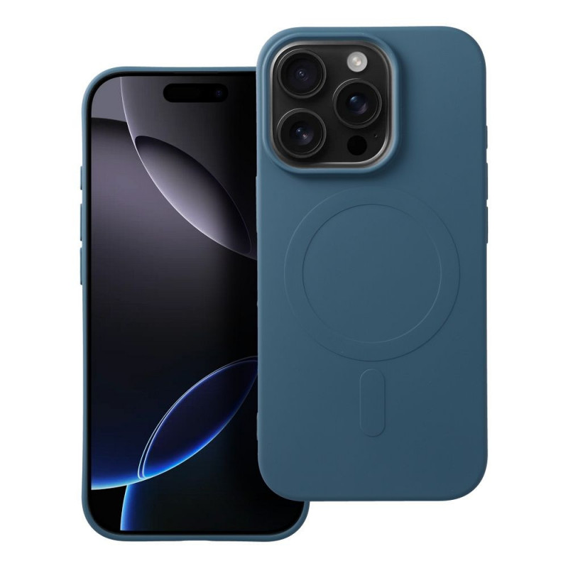 Apple iPhone 16 Pro Coque Silicone Mag Cover MagSAFE  Bleu