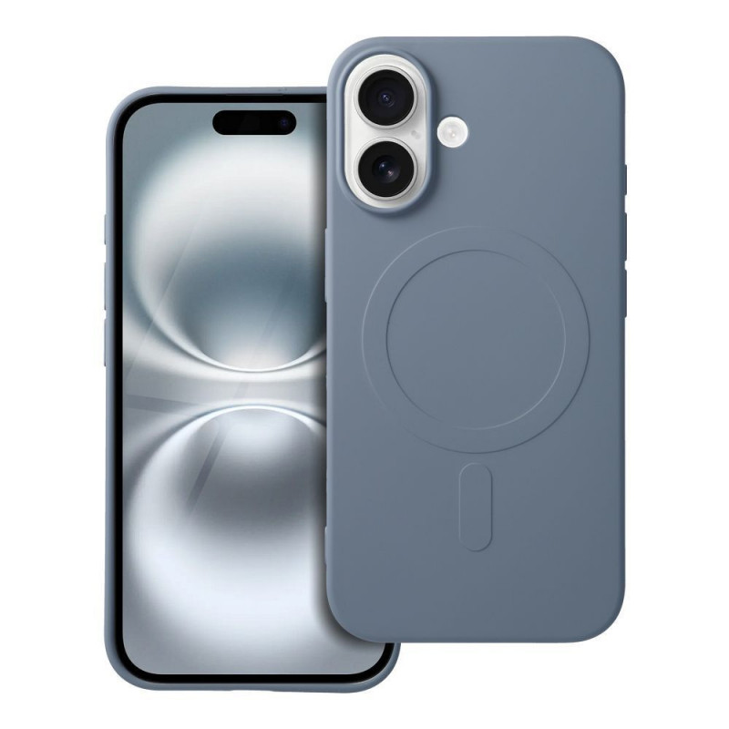 Apple iPhone 16 Coque Silicone Mag Cover MagSAFE  Bleu clair