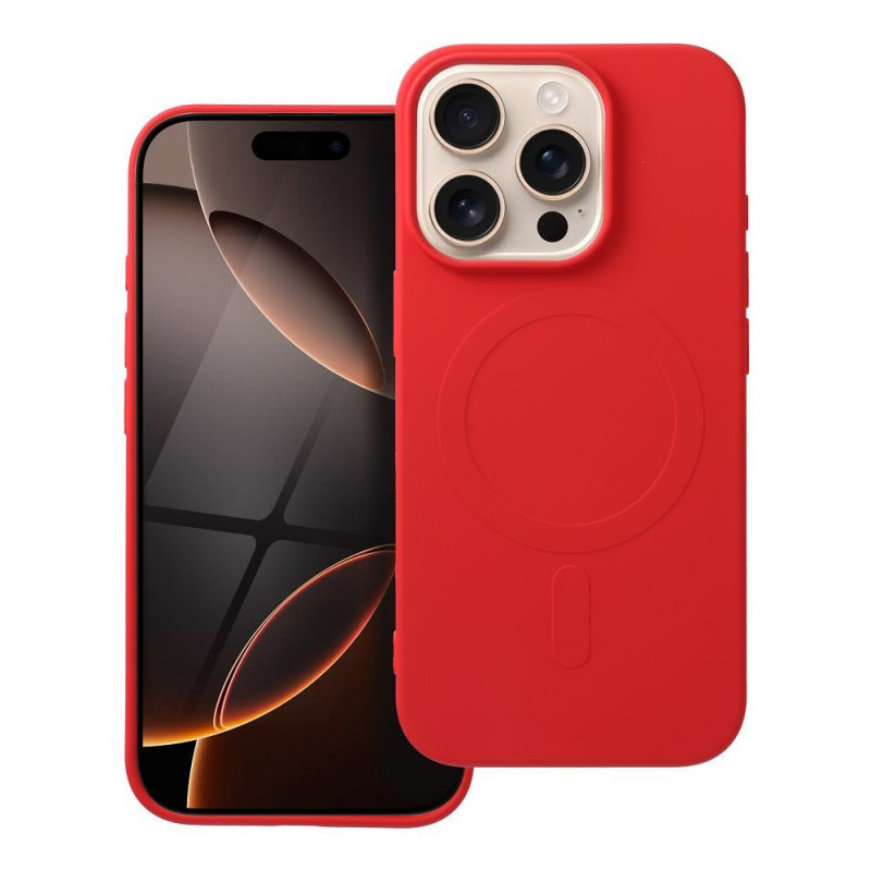 Apple iPhone 16 Pro Coque Silicone Mag Cover MagSAFE  Rouge