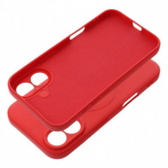 Apple iPhone 16 Coque Silicone Mag Cover MagSAFE  Rouge