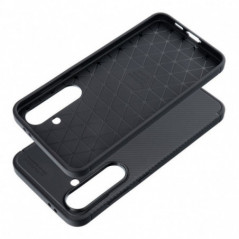 Samsung Galaxy S24 FE Coque Carbon premium Élégant  Noir