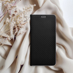 Samsung Galaxy S24 FE Portefeuilles LUNA Book Carbon Fibre de carbone, Élégant  Noir