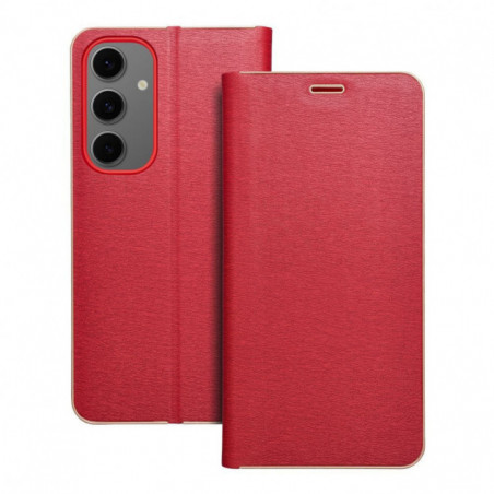 Samsung Galaxy S24 FE Portefeuilles LUNA Book Gold Élégant  Rouge