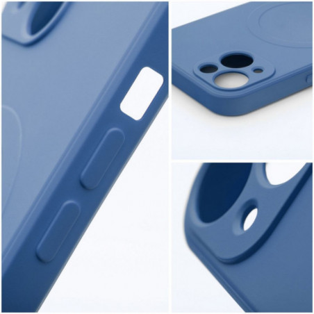 Apple iPhone 16e Coque Silicone Mag Cover MagSAFE  Bleu