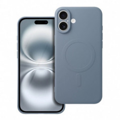 Apple iPhone 16e Coque Silicone Mag Cover MagSAFE  Bleu clair