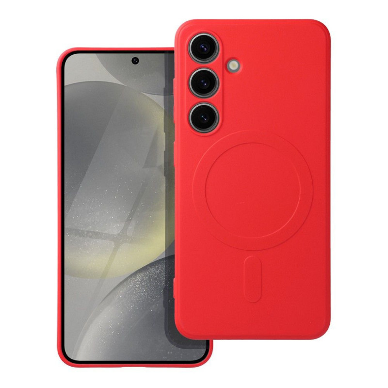 Samsung Galaxy S25 Plus Coque Silicone Mag Cover MagSAFE  Rouge