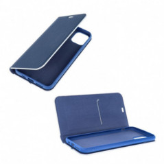Apple iPhone 16 Portefeuilles LUNA Book Carbon Fibre de carbone, Élégant  Bleu