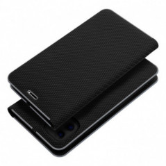 Apple iPhone 16 Pro Portefeuilles LUNA Book Carbon Fibre de carbone, Élégant  Noir