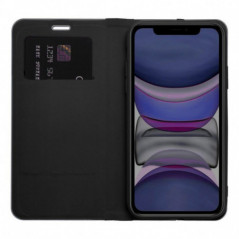 Apple iPhone 16 Plus Portefeuilles LUNA Book Carbon Fibre de carbone, Élégant  Noir