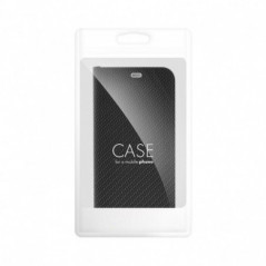 Apple iPhone 16 Plus Portefeuilles LUNA Book Carbon Fibre de carbone, Élégant  Noir